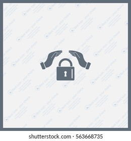 hand over the lock, vector icon