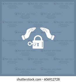 hand over the lock, vector icon