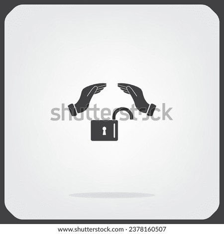 hand over the lock, vector icon