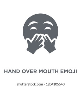Hand Over Mouth emoji icon. Hand Over Mouth emoji design concept from Emoji collection. Simple element vector illustration on white background.