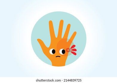 Diseño vectorial de iconos de dolor de mano

