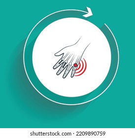 Hand Pain treatment recovery icon vector design