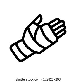 hand pain vector thin line icon 