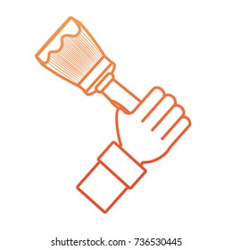 hand  with paint brush vector illustration