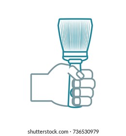 hand  with paint brush vector  illustration