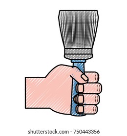 hand  with  paint brush   vector illustration