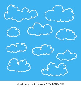 Hand paint clouds set