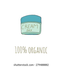 Hand paint doodle cosmetics. Made in vector