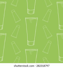 Hand paint doodle cosmetics seamless background