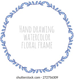 Hand paint frame of watercolor flowers made in vector. Perfect hand paint wreath for invitations, cards, projects or design. Bright summer illustration.