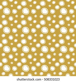  Hand paint polka dot seamless circles pattern.