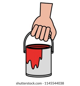 hand with paint pot