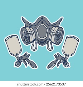 Hand Paint Spray Hand draw vector