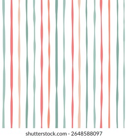 Hand paint stripes, seamless vector pattern, wave lines print
