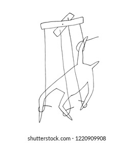 Hand paint vector stick figure illustration. Character people. Cartoon man puppet. Outline. (Can be used as texture for cards, invitations, DIY projects, web sites)