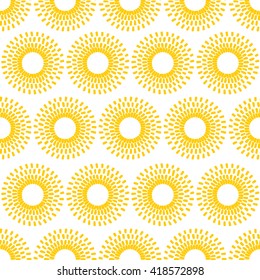 Hand paint watercolor abstract sun summer vector seamless pattern