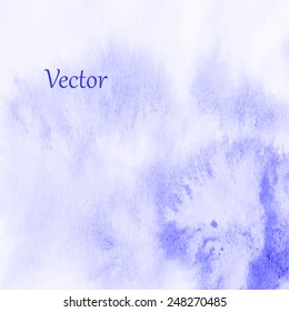Hand paint watercolor winter abstract background. Perfect hand paint background for invitations, cards, textile, fabric or for any other kind of design. Vector illustration.