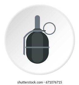 Hand paintball grenade icon in flat circle isolated vector illustration for web