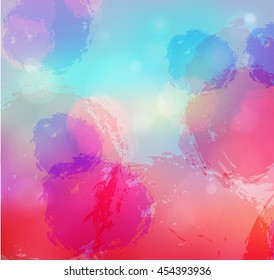Hand painted abstract background with color splatter. Vector illustration
