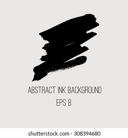 Hand painted abstract background. Ink brush strokes with rough edges. Design element. Vector illustration. EPS 8.