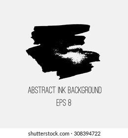 Hand painted abstract background. Ink brush strokes with rough edges. Design element. Vector illustration. EPS 8.