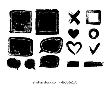 Hand painted abstract background.
Ink brush grunge strokes and shapes background for tex, design.