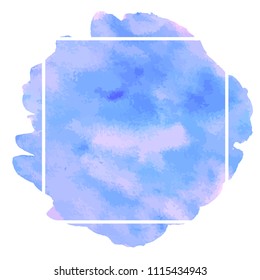 Hand painted abstract blue watercolor background. Vector illustration. Perfect for card, banner, template, decoration, print, cover, web, element design.