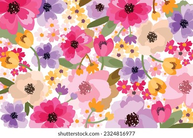 hand painted abstract floral background