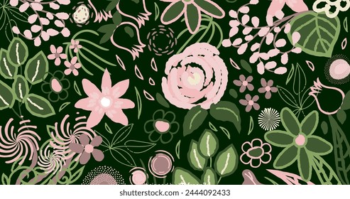 Hand painted abstract floral background vector design in eps 10