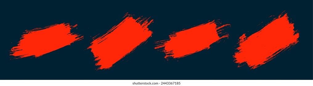 banner de textura grungy abstracto pintado a mano en conjunto de cuatro vectores