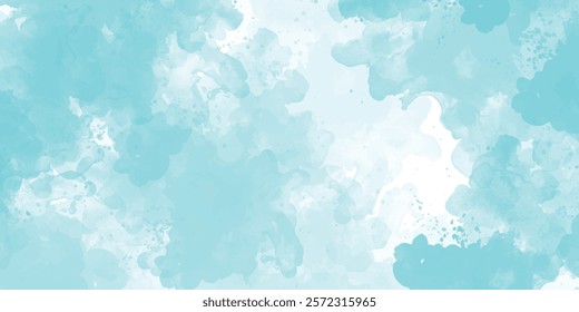  Hand painted abstract soft sky blue watercolor sky and clouds blue and white watercolor background with abstract cloudy sky concept. abstract blue watercolor grunge smoke background