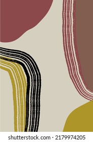 Hand painted abstract texture. Trendy background. Minimalism style. Decor Printable Art, Abstract Art Prints, Modern Wall Art, House Warming Gift. Vector design. 