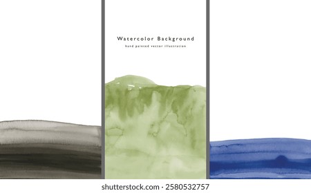 Hand painted abstract watercolor background. Isolated vector illustration. Brush stroke texture. space for text.	