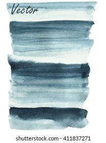 Hand painted abstract watercolor background. Gray color. Striped background, gradient. Vector.