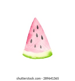 Hand painted abstract watercolor watermelon.