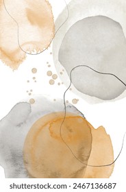 Handgemalte abstrakte Aquarell Wandkunst Design Hintergrund