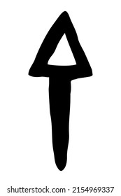 Hand painted arrow drawn with ink brush