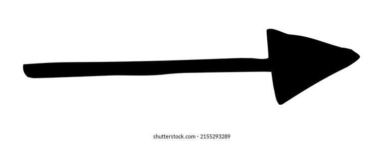 Hand painted arrow drawn with ink brush isolated on white background. Victor illustration
