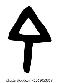 Hand painted arrow drawn with ink brush