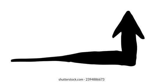 Hand painted arrow drawn with ink brush isolated on white background. Victor illustration