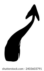 Hand painted arrow drawn with ink brush isolated on white background. Victor illustration