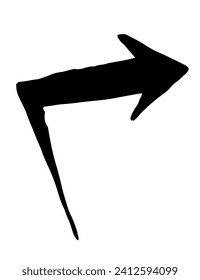 Hand painted arrow drawn with ink brush