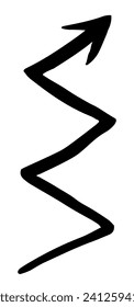 Hand painted arrow drawn with ink brush