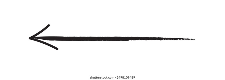 Flecha pintada a mano dibujada con pincel de tinta aislado sobre fondo blanco. Ilustración de Victor