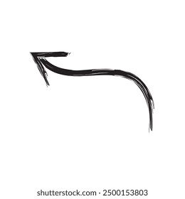 Hand painted arrow drawn with ink brush