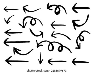 Hand painted arrows vector illustration