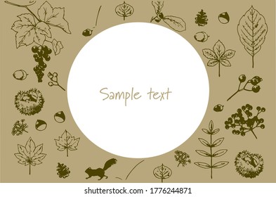 Hand painted autumn material frame