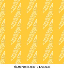 Hand painted background. Vector seamless abstract pattern with beans.