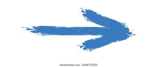 Hand Painted Blue Arrow Brush Stroke Graphic.