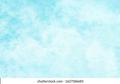 Hand painted blue sky and clouds, abstract watercolor background, vector illustration